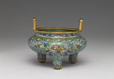 图片[3]-Copper incense burner in cloisonne enamels, Qing dynasty (1644-1911)-China Archive